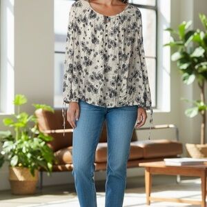 Lucky Floral Print Blouse